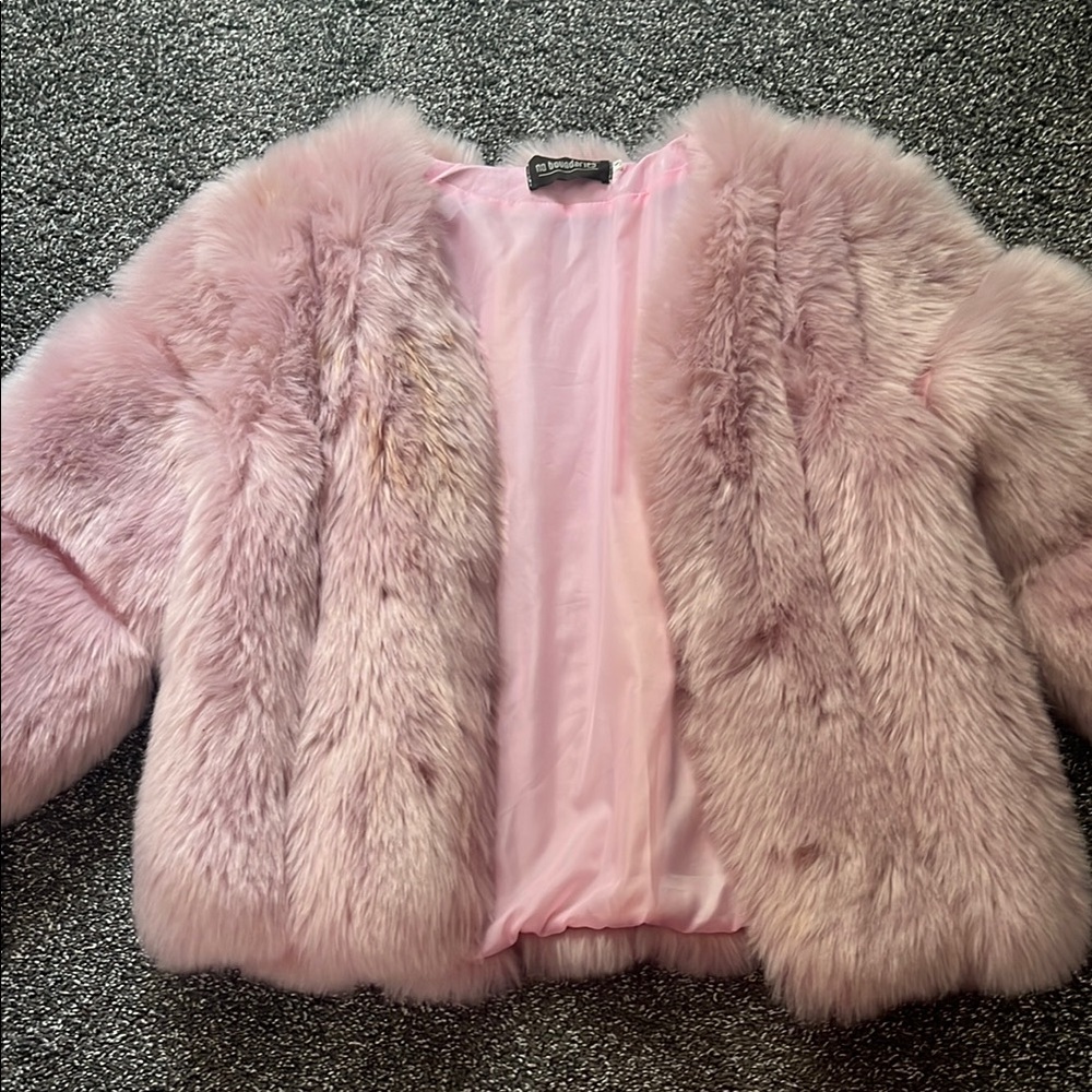 Luxurious Pink Faux Fur Jacket